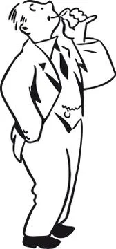 Drinking guy, Retro Vector Illustration Stock Illustration