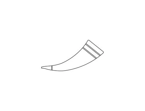 Drinking horn, ancient icon. Vector illustration. Illustrazione stock