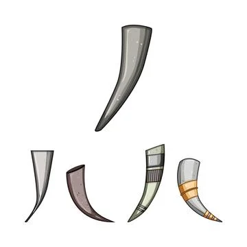 Drinking horns displaying ancient nordic and tribal culture Stock Illustration