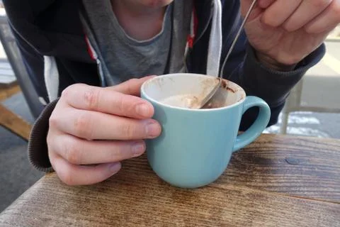 Drinking hot chocolate Stock Photos