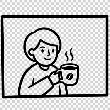 Drinking Hot Coffee Stock-Illustration