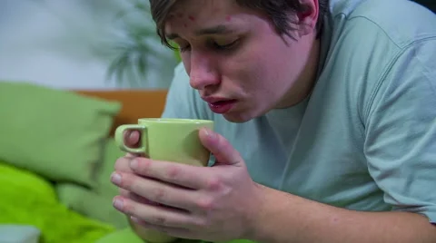 Drinking hot tea Stock Footage 46884469