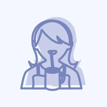 Drinking Icon in trendy two tone style isolated on soft blue background Stock Illustration