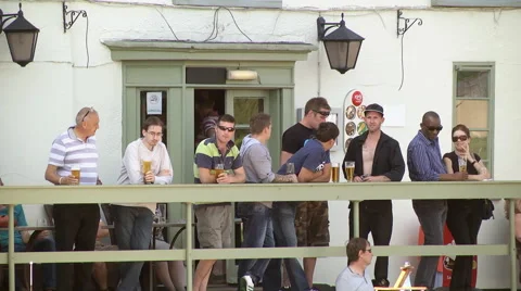 Drinking at inn in Ely Stock Footage 46690207