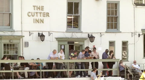 Drinking at inn in Ely Stock Footage 46690442