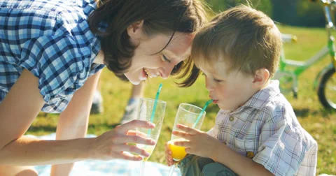 Drinking juice Stock Footage 38844095