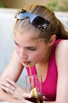 Drinking juice Stock Photos