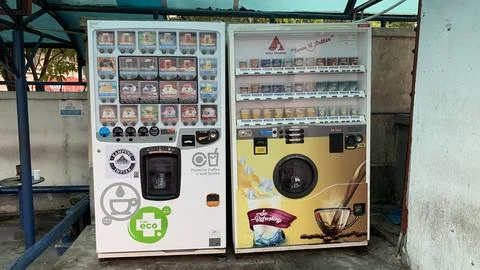 Drinking machine vending machine, Selangor-Malaysia June 14th 2024 Stock Photos