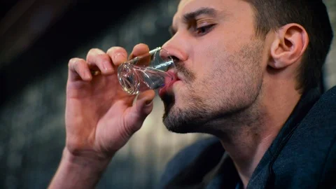 Drinking man in the club Video stock 101704243