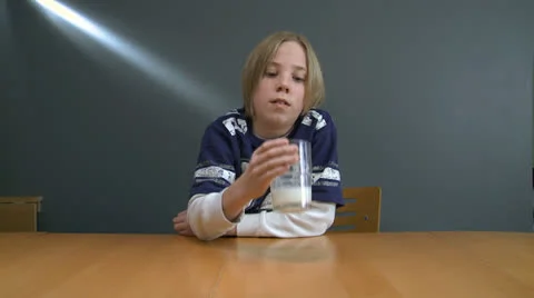 Drinking Milk Stock Footage 27170706