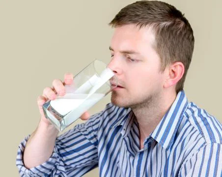 Drinking milk Stock Photos