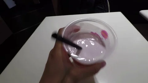 Drinking milk shake pov Stock Footage 77607881
