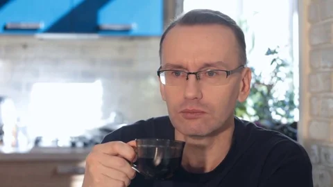 Drinking Morning Coffee Stock Footage 73485711