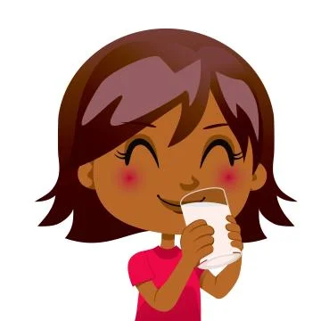 Drinking Nutritious Milk Stock Illustration