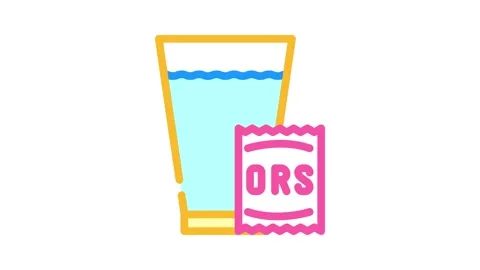 Drinking oral rehydration solution color icon animation Stock Footage 327257505