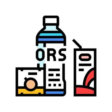 Drinking oral rehydration solution color icon vector illustration Stockillustratie
