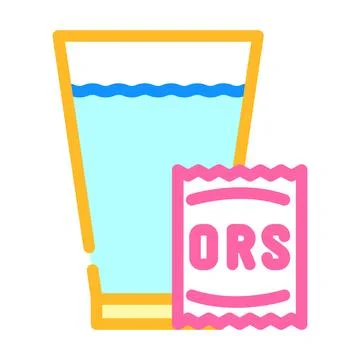 Drinking oral rehydration solution color icon vector illustration Stockillustratie