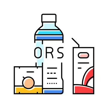 Drinking oral rehydration solution color icon vector illustration Stockillustratie