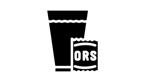 Drinking oral rehydration solution glyph icon animation 動画素材 326731498
