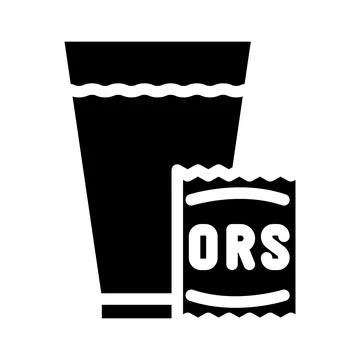 Drinking oral rehydration solution glyph icon vector illustration Stockillustratie