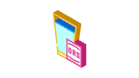 Drinking oral rehydration solution isometric icon animation 動画素材 327277203