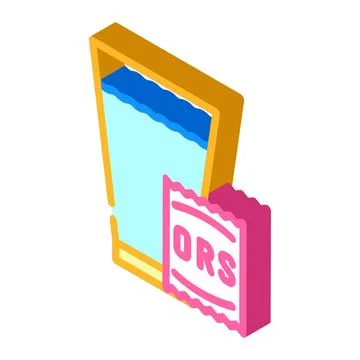 Drinking oral rehydration solution isometric icon vector illustration Stockillustratie