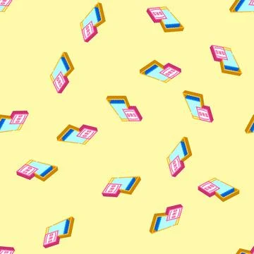 Drinking oral rehydration solution isometric icon seamless pattern Illustrazione stock