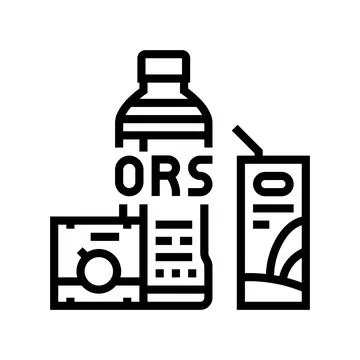 Drinking oral rehydration solution line icon vector illustration Stockillustratie