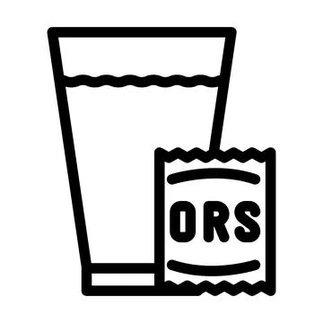 Drinking oral rehydration solution line icon vector illustration Stockillustratie