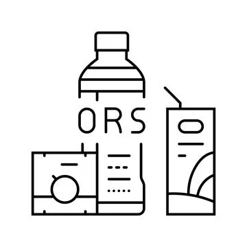 Drinking oral rehydration solution line icon vector illustration Stockillustratie