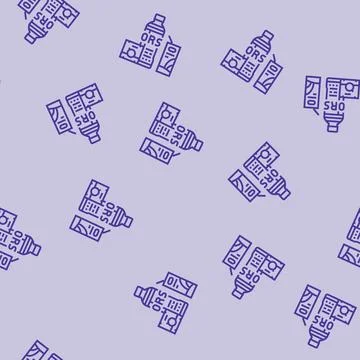 Drinking oral rehydration solution line seamless pattern Illustrazione stock