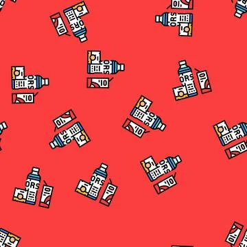 Drinking oral rehydration solution vector seamless pattern Stockillustratie