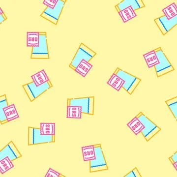 Drinking oral rehydration solution vector seamless pattern Illustrazione stock