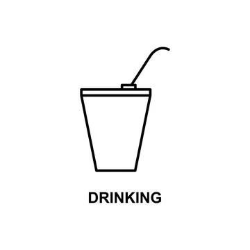 Drinking in plastic cup icon. Element of cinema for mobile concept and web apps Stock Illustration