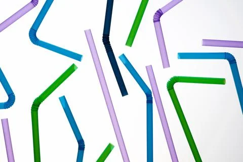 Drinking plastic straws Stock Photos