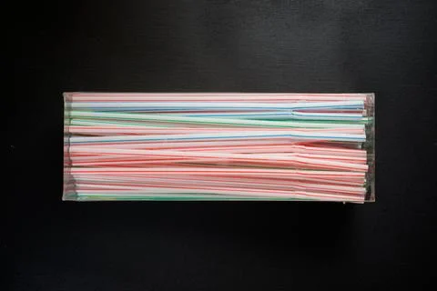 Drinking plastic straws Stock Photos