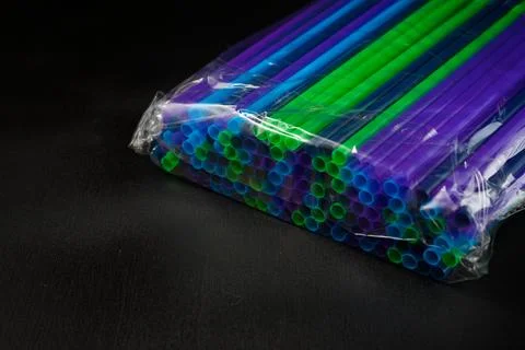Drinking plastic straws Stock Photos