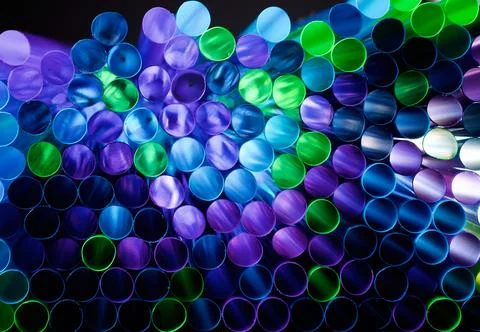 Drinking plastic straws Stock Photos