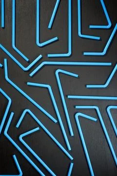 Drinking plastic straws Stock Photos