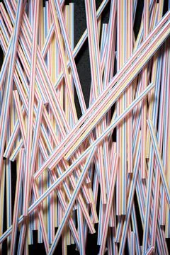 Drinking plastic straws 스톡 사진