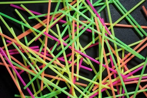 Drinking plastic straws 스톡 사진