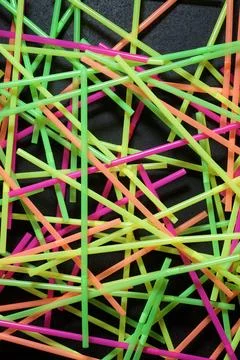 Drinking plastic straws 스톡 사진