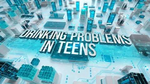 Drinking Problems in Teens with medical digital technology concept Stock Footage 106595031