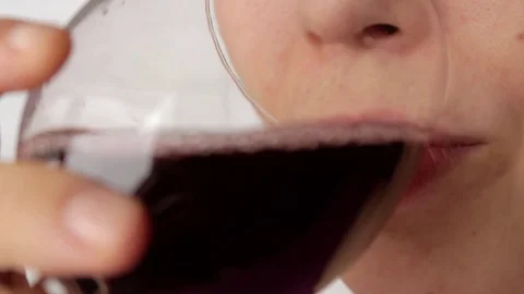 Drinking red wine close Stock Footage 72213815