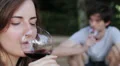 drinking red wine to forget a love HD Footage