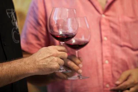 Drinking red wine Stock Photos
