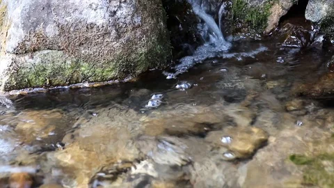 The drinking rill is crystal clear Stock Footage 127648390