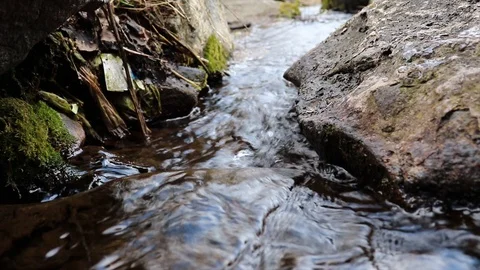 The drinking rill is crystal clear Stock Footage 127648538