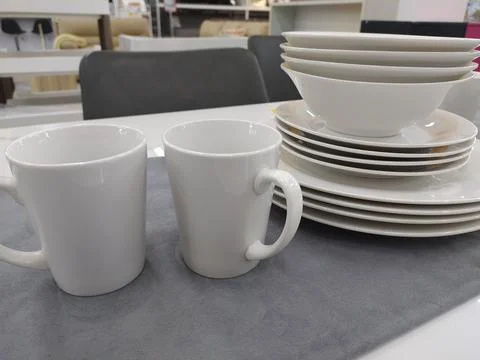 Drinking set equipment on the dining table Stock Photos