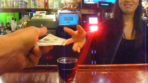 Drinking a Shot at the Bar Stock Footage 2598184